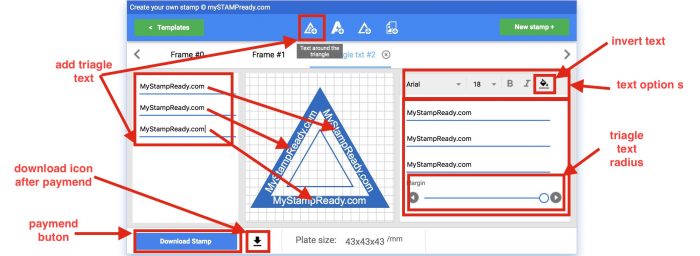 triangular stamp maker online