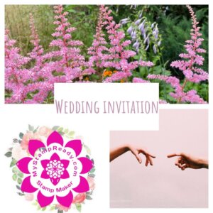 invitation with wedding stamp