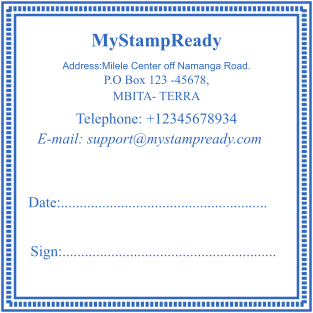 Customize a 70x70mm Square Stamp with Elegant Border for $2.5